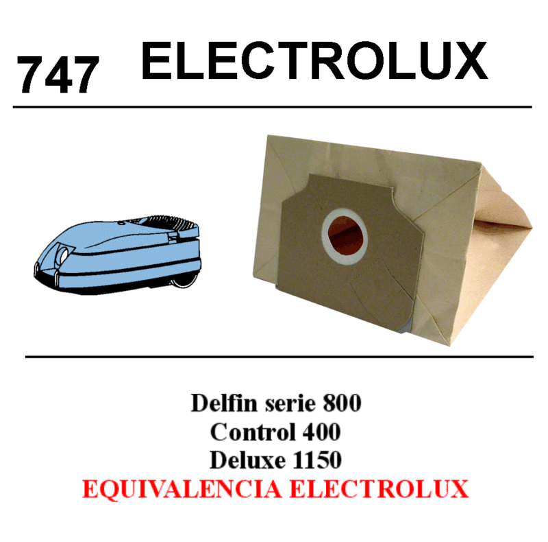 SACOS ASPIRAD. ELE CTROLUX DOLPHIN 820,30,40