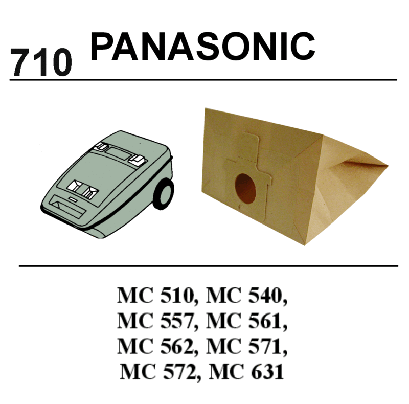 BOLSA ASPIRADOR PANASONIC MC510,540,557.