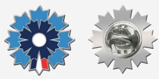 Pin's Bleuet de France - Pétale Tricolore & Argenté