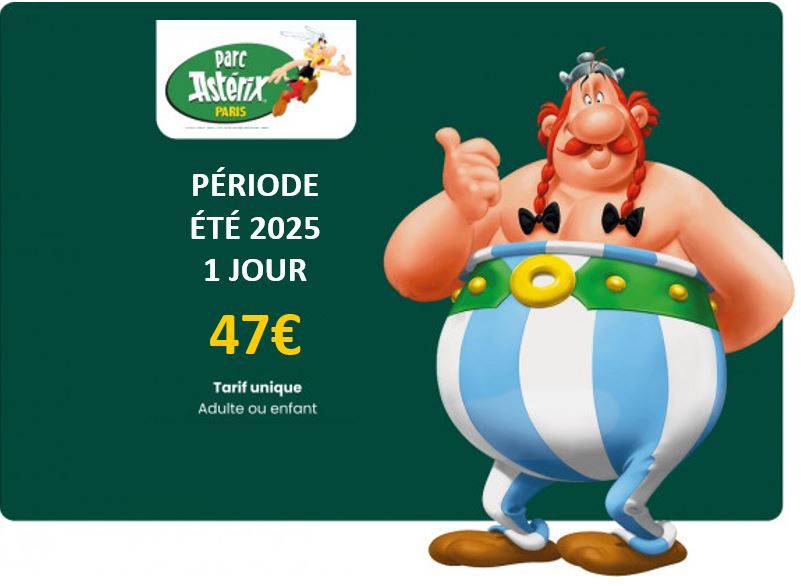 Parc Astérix - billet période été 2025 (1 jour)