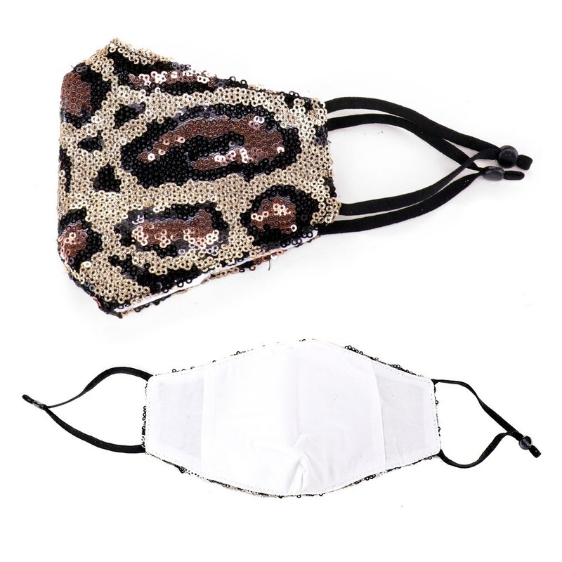 Leopard Pattern Sequin Fashion Mask