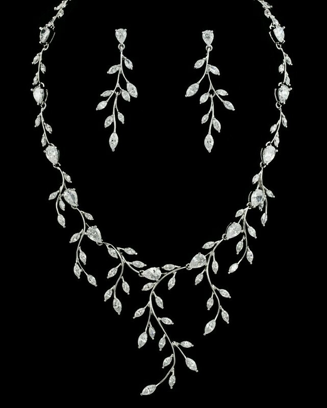 AAA Cubic Zirconia Statement Vine Necklace Set