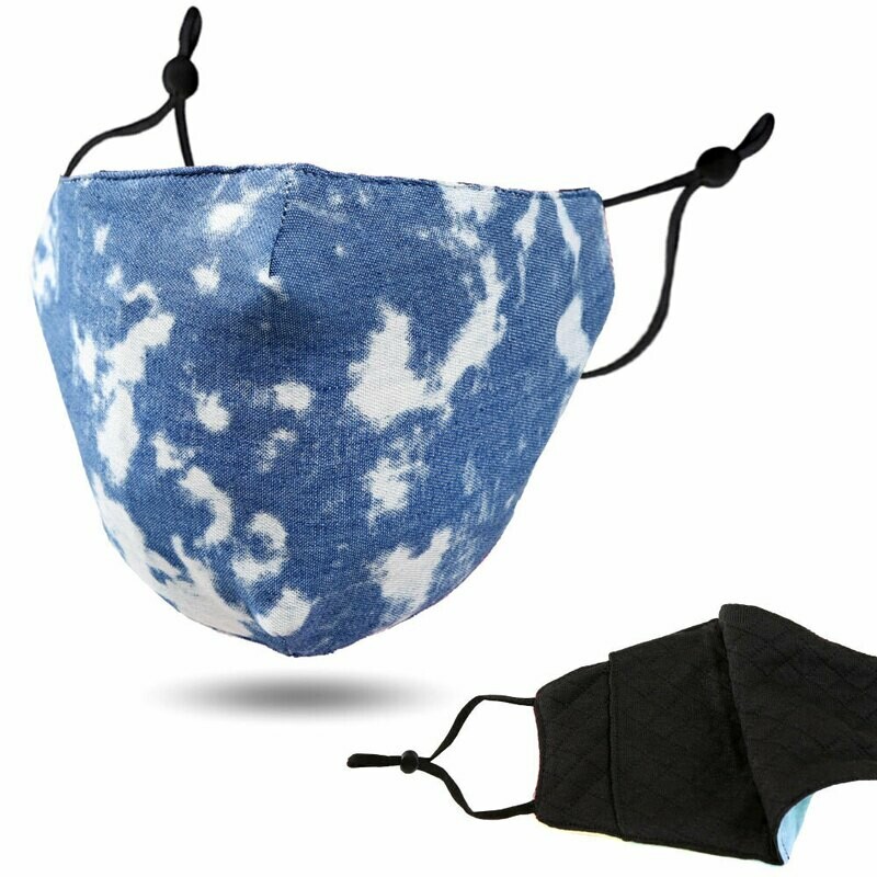 BLUE TIE DYE Cotton Fashion Masks