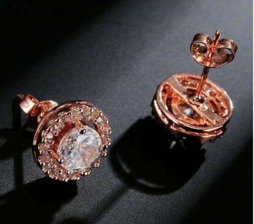 Round Floating Halo AAA Cubic Zirconia Studs