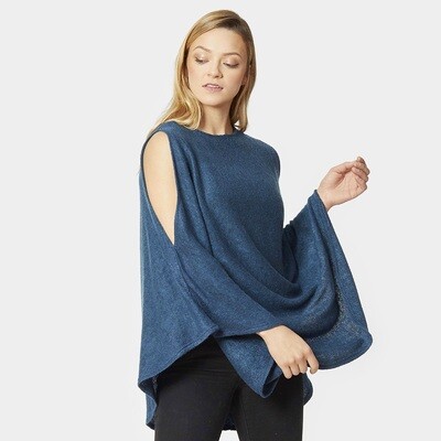 Open Shoulder Solid Poncho