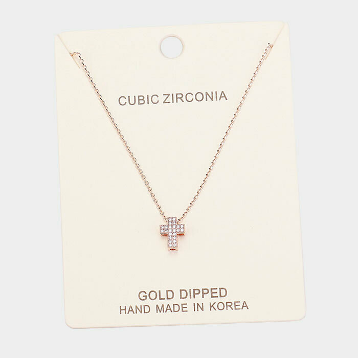 Gold Dipped Cubic Zirconia Necklace