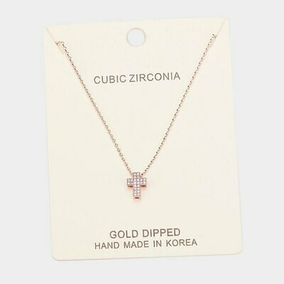 Gold Dipped Cubic Zirconia Necklace