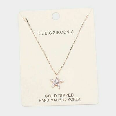 Gold Dipped Cubic Zirconia Necklace