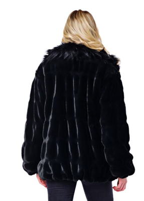 Onyx Mink Couture Faux Fur Bomber Jacket