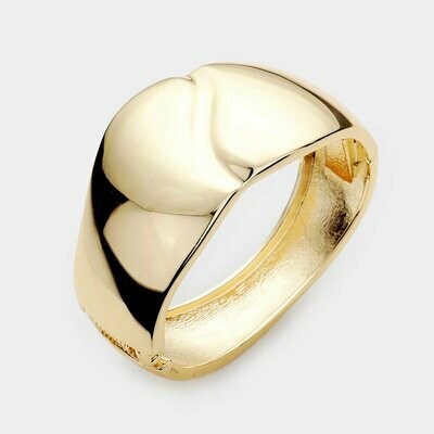Gold Dome Metal Hinged Bracelet