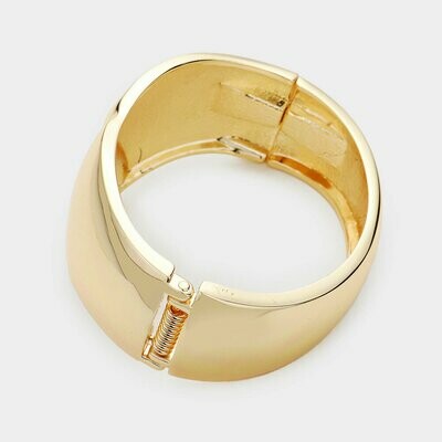 Gold Dome Metal Hinged Bracelet