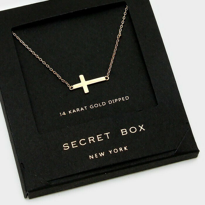 14 K Gold Dipped Cross Pendant Necklace