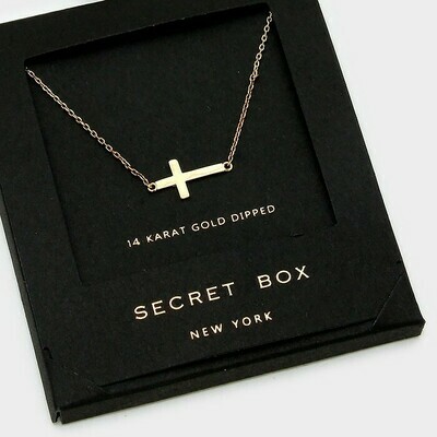 14 K Gold Dipped Cross Pendant Necklace