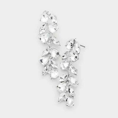 Pear Marquise Crystal Vine Evening Drop Earrings