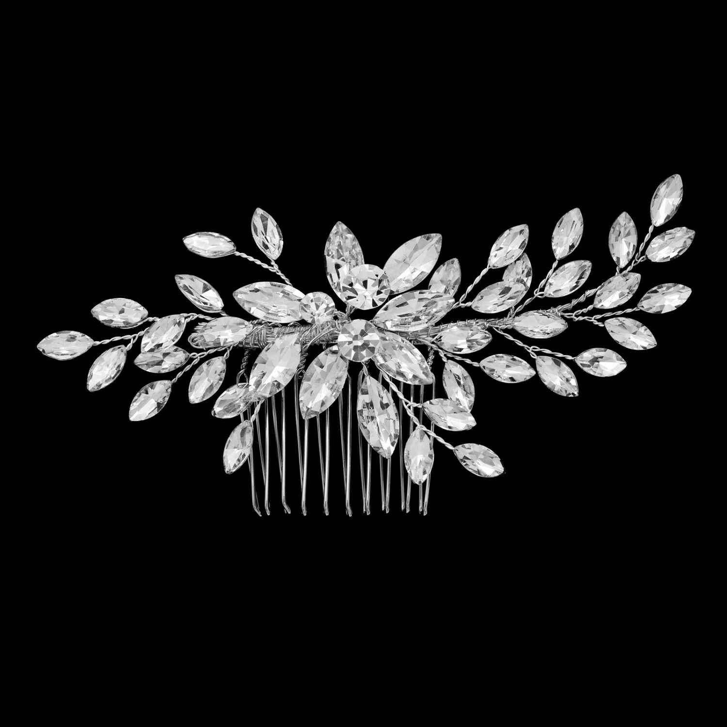 Clear Crystal Marquis Branch Bridal Hair Comb