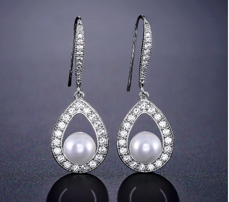 Caged Pearl Drop Earring