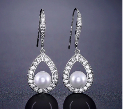 Caged Pearl Drop Earring
