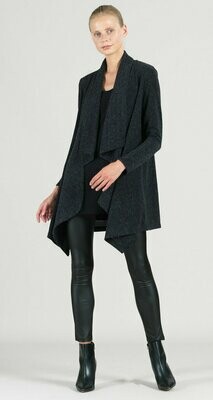 Waffle Knit Herringbone Stitch Sweater Drape Cardi