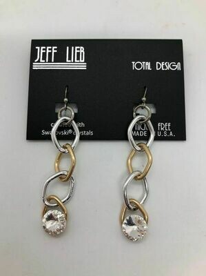 Jeff Lieb Handmade Gold and Silver Chain Drop Earrings