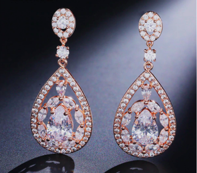 Mosaic Cubic Zirconia Mosaic Teardrop Earring
