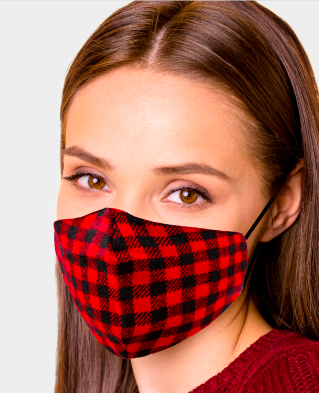 Buffalo Check Print Cotton Fashion Masks