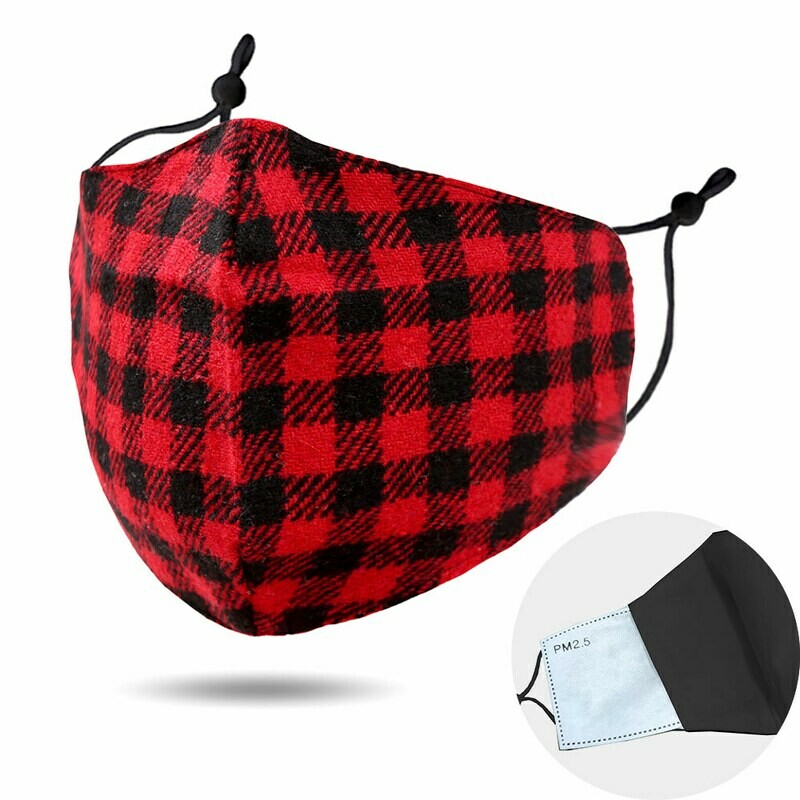 Buffalo Check Print Cotton Fashion Masks