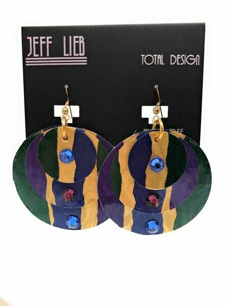 Jeff Lieb Handmade Fun Colorful Large Statement Earring
