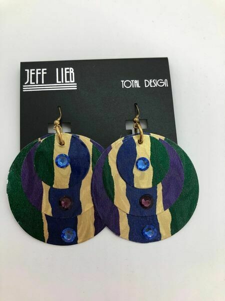 Jeff Lieb Handmade Fun Colorful Large Statement Earring