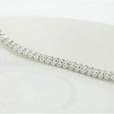 Petite Rhodium AAA Cubic Zirconia Delicate Tennis Bracelet