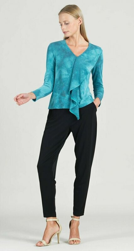 Tie Dye Print Cascade Drape Sweater Top