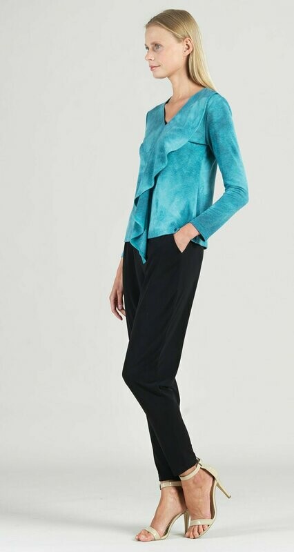 Tie Dye Print Cascade Drape Sweater Top