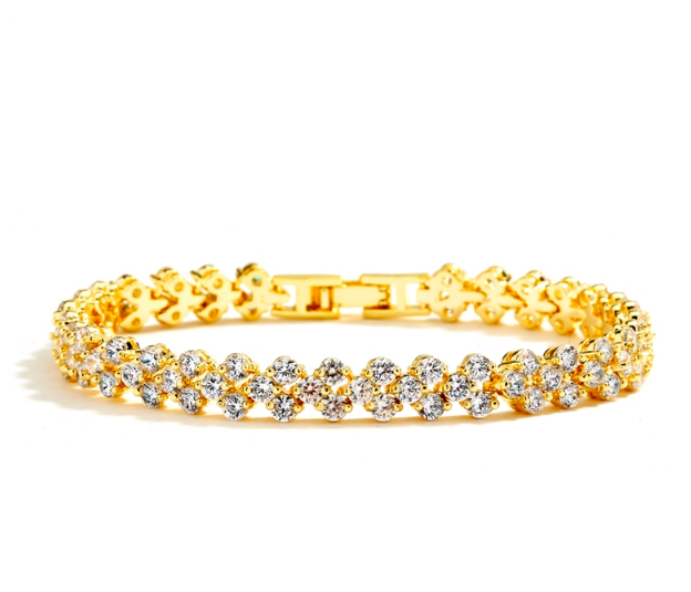 Round AAA CZ Cluster Bracelet