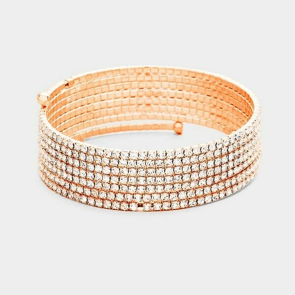Rose Gold 7 Line Coil Bracelet