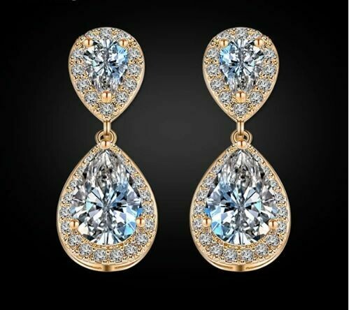 Double Drop Halo AAA CZ Earring