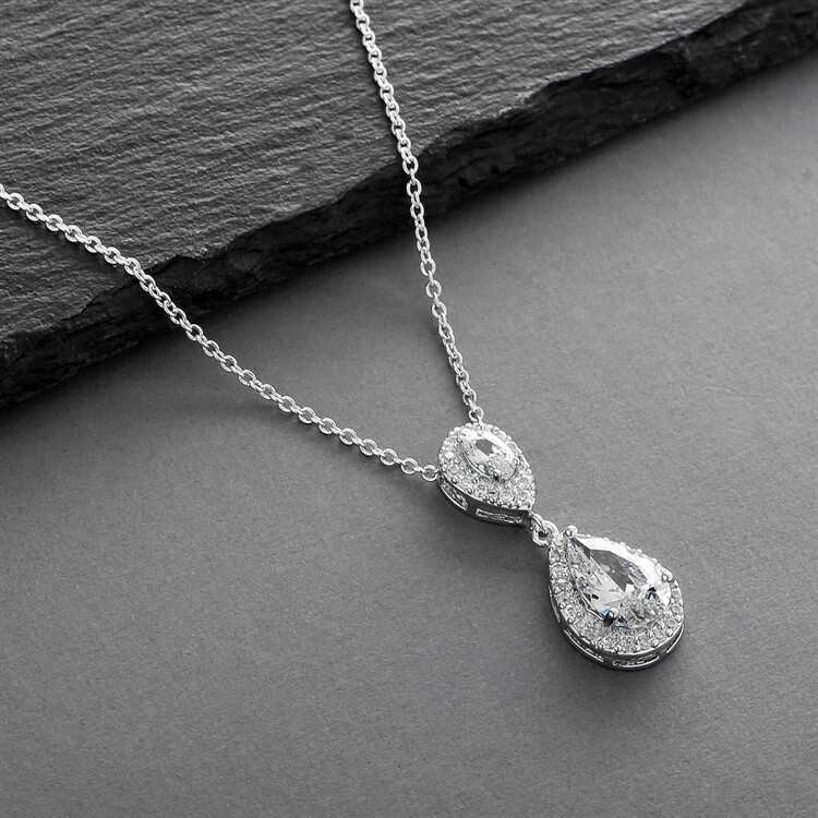 Lustrous CZ TearDrop Pendant