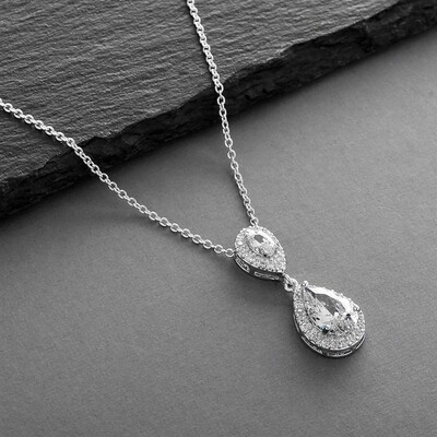 Lustrous CZ TearDrop Pendant