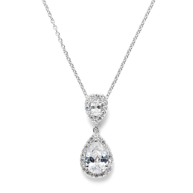 Lustrous CZ TearDrop Pendant