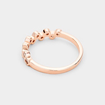 Gold Plated Round Bubble CZ Ring