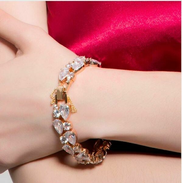 Bold Cubic Zirconia Rose Gold Statement Bracelet