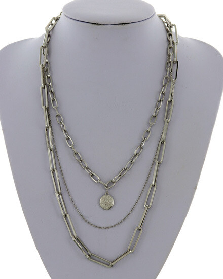Designer Look Link Multi Strand Necklace