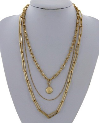 Designer Look Link Multi Strand Necklace