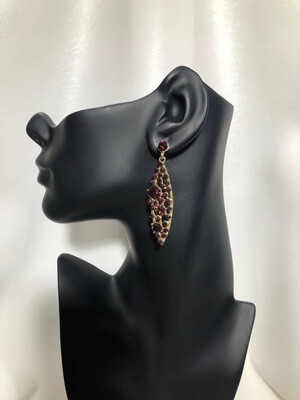 Vintage Gold Purple Crystal Bubble Earrings