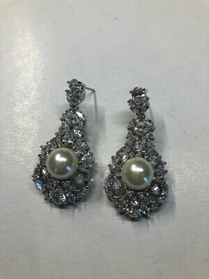 Spectacular Margaret Pearl CZ Earrings