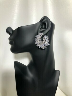 Spectacular Large Cluster Swirl AAA CZ Studs