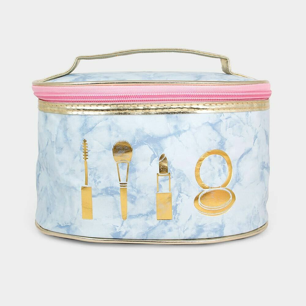 Marble Round Make up Pouch Bag