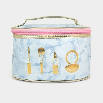 Marble Round Make up Pouch Bag