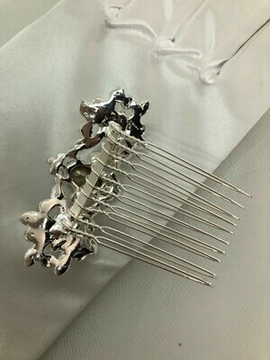 Silver Crystal Art Deco Small Hair Comb