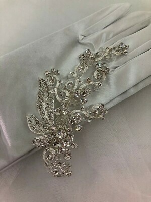Slv Plated Art Nouveau Crystal Bridal Hair Clip