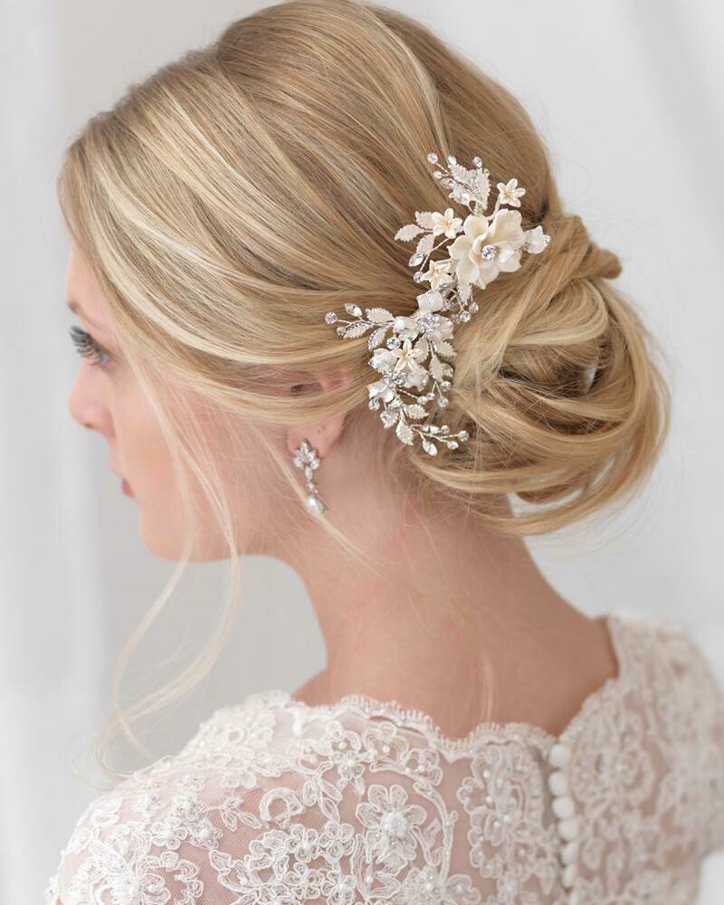 Ivory Floral Hair Comb
