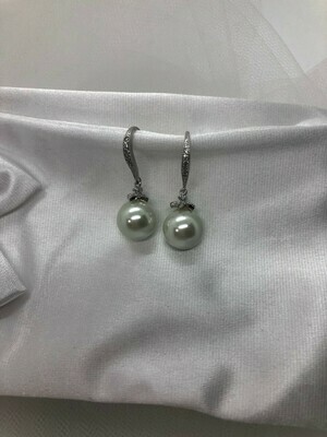 Soft Cream Pave Wire Drop Earring